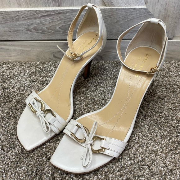kate spade Shoes Kate Spade New York White Flamenco Ankle Strap